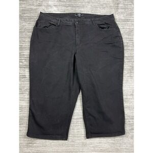 Cato‎ Jeans Womens 24W Black Capri Denim Cotton Blend Stretch